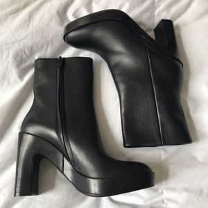 Authentic Balenciaga Black Leather Booties - Heels